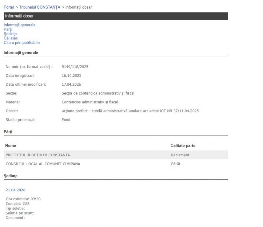 Portalul Instanțelor de Judecată