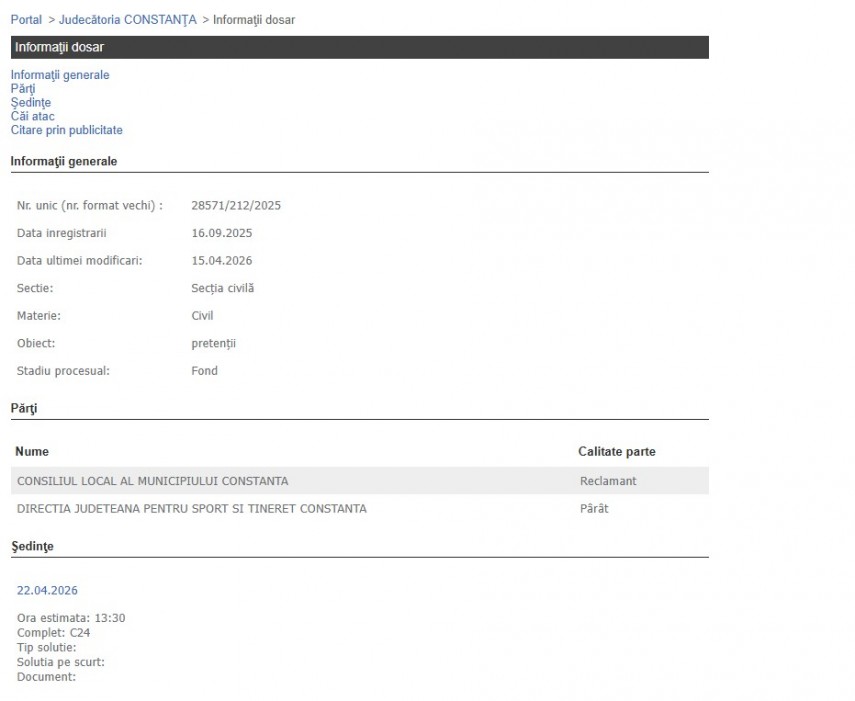 Portalul Instanțelor de Judecată