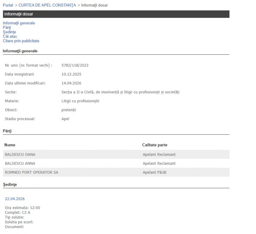 Portalul Instanțelor de Judecată