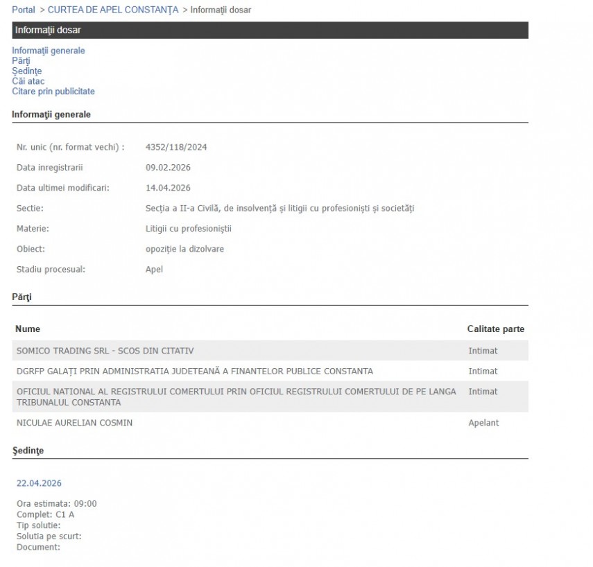 Portalul Instanțelor de Judecată