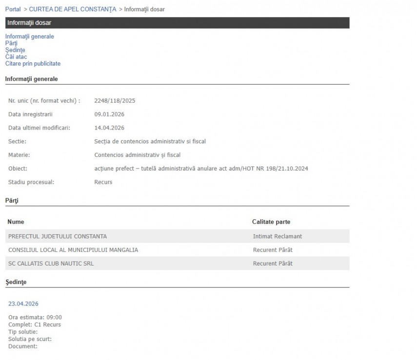 Portalul Instanțelor de Judecată