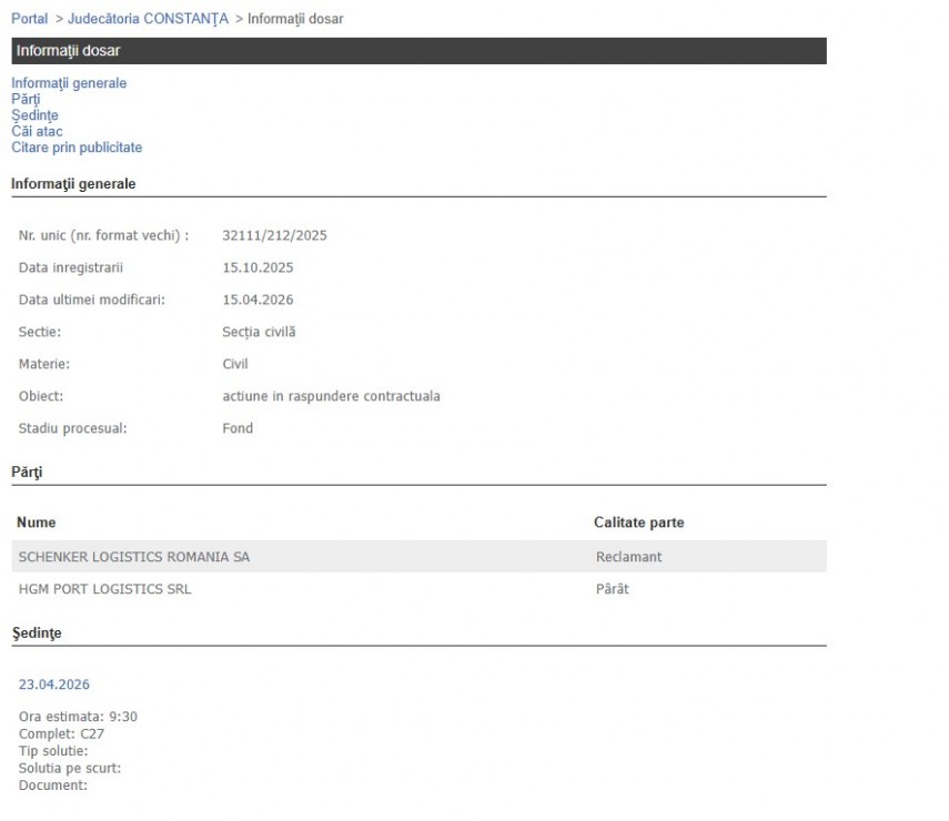 Portalul Instanțelor de Judecată