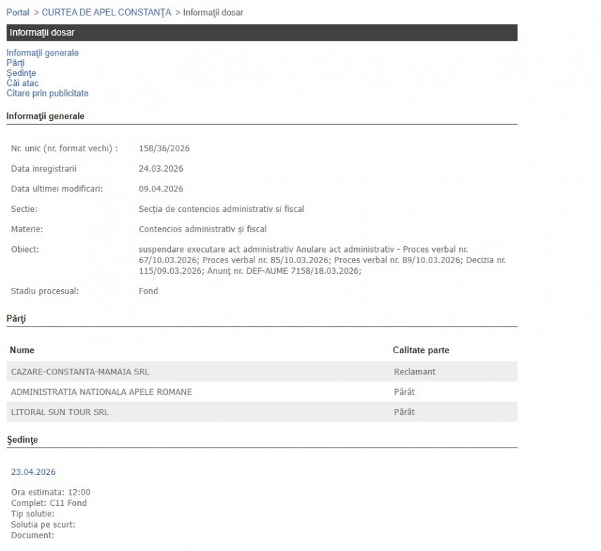 Portalul Instanțelor de Judecată