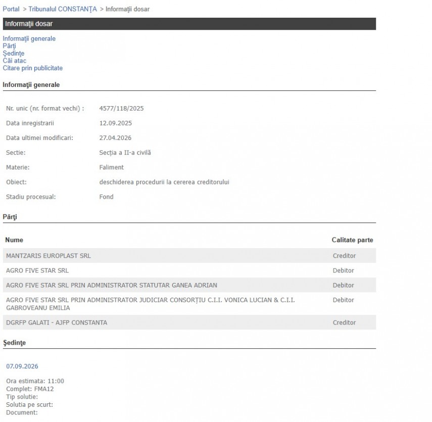 Portalul Instanțelor de Judecată