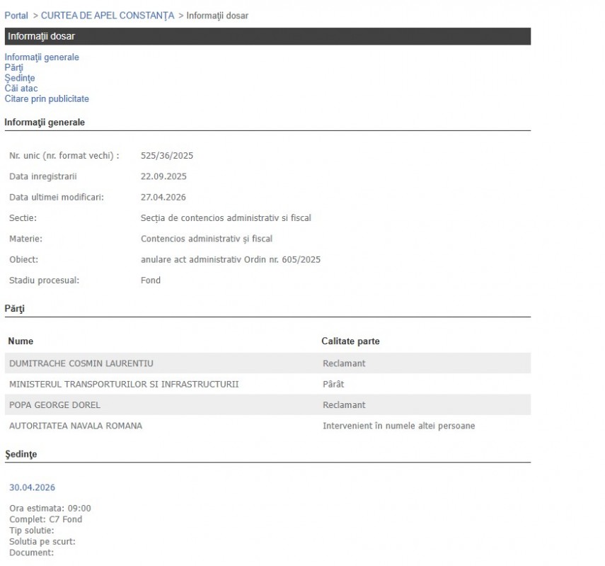 Portalul Instanțelor de Judecată