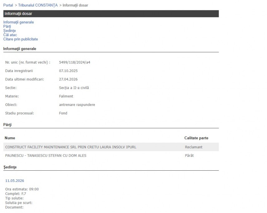 Portalul Instanțelor de Judecată