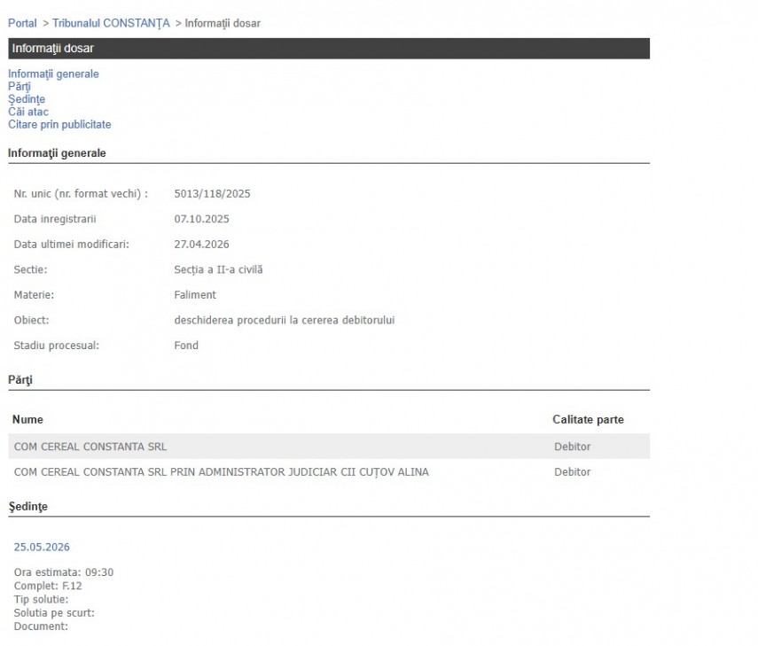 Portalul Instanțelor de Judecată