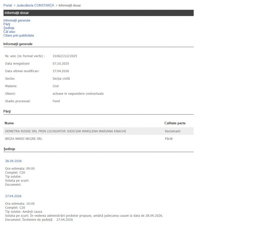 Portalul Instanțelor de Judecată