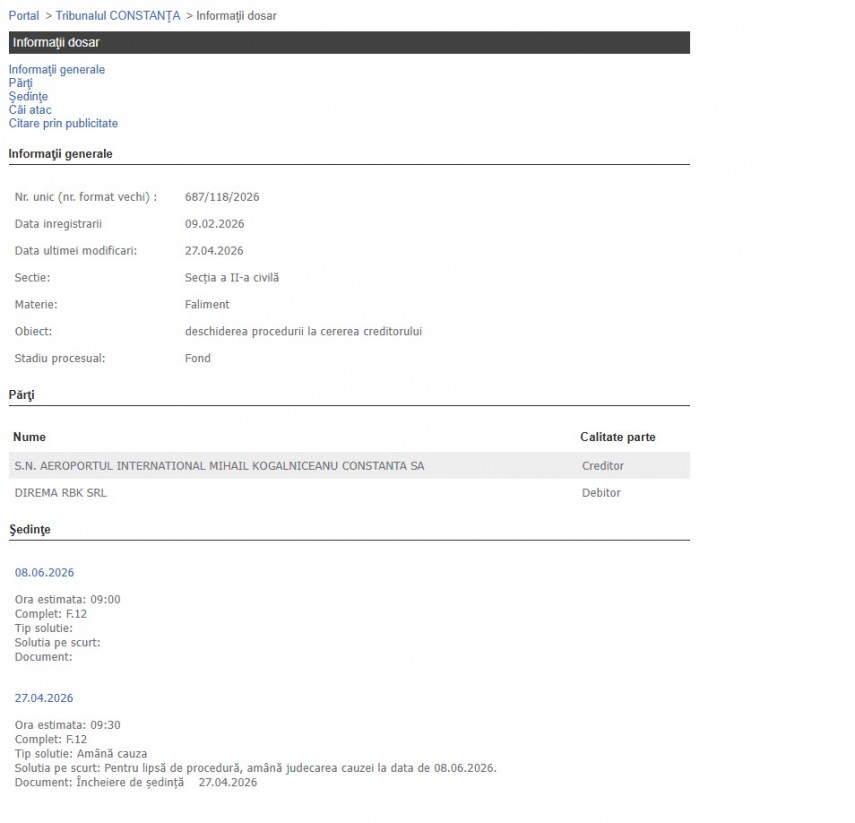 Portalul Instanțelor de Judecată