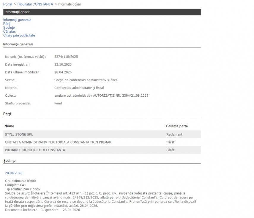 Portalul Instențelor de Judecată