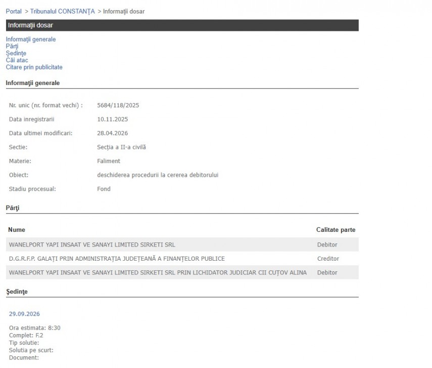 Portalul Instanțelor de Judecată