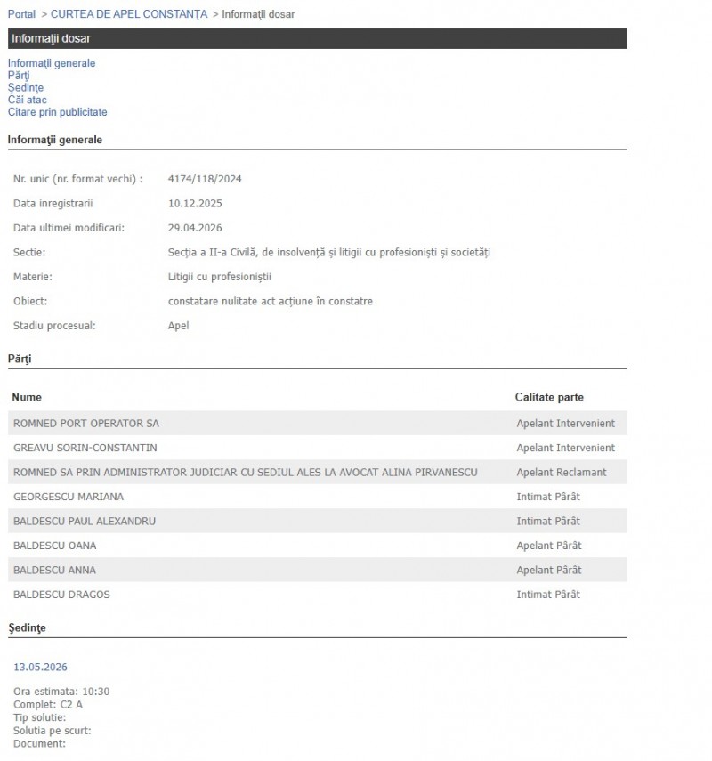 Portalul Instanțelor de Judecată