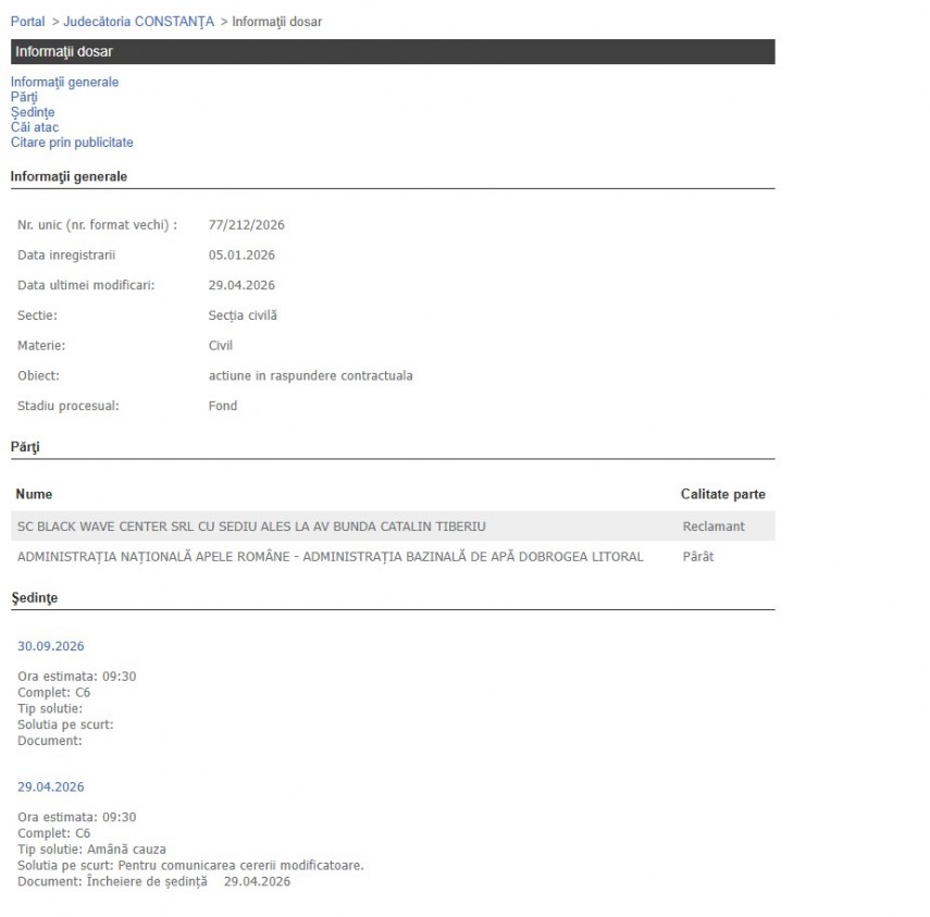 Portalul Instanțelor de Judecată