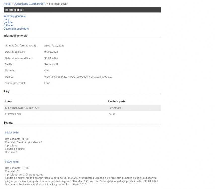 Portalul Instanțelor de Judecată