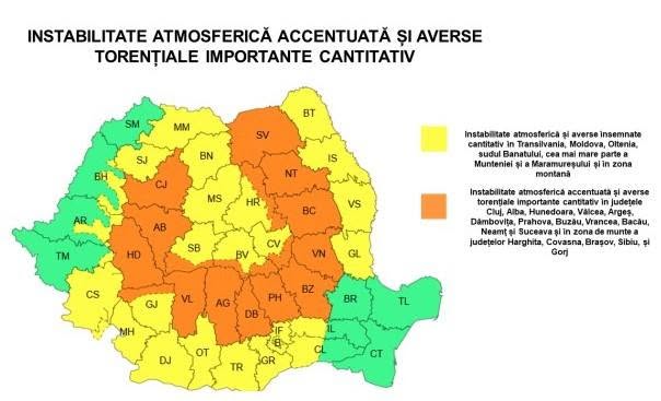 foto atentionari cnair si anm s au emis doua atentionari cod galben si una cod portocaliu de averse torentiale foto atentionari cnair si anm s au emis doua atentionari cod galben si una cod portocaliu de averse torentiale