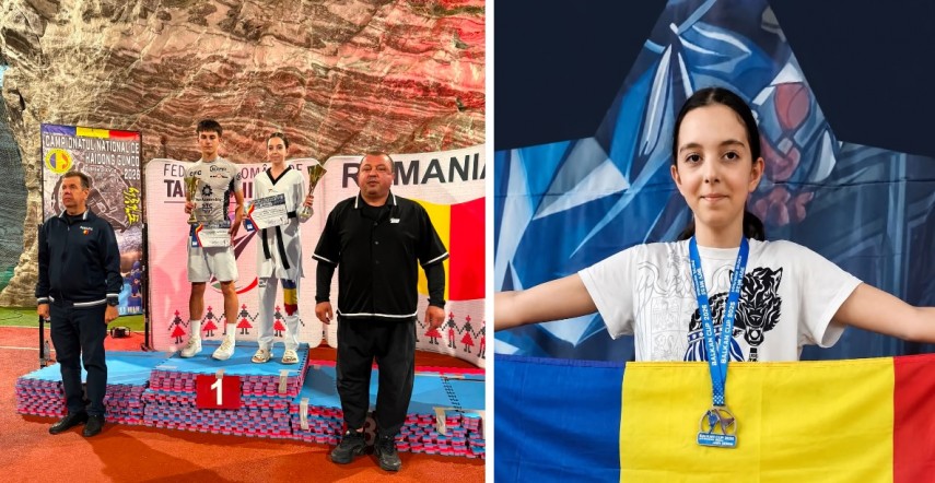 Ștefania Snacov, medaliată. Sursa foto: Facebook (CSC Mihail Kogălniceanu - Taekwondo WT)