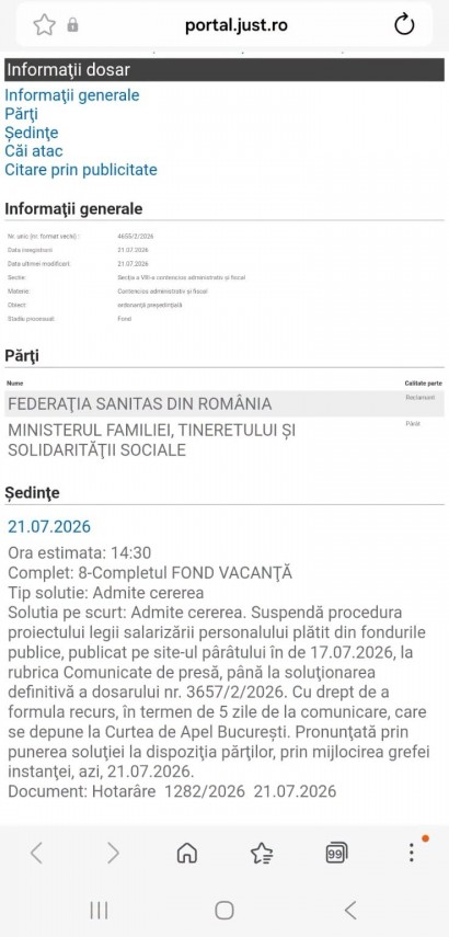 Sursă:Portalul instanțelor