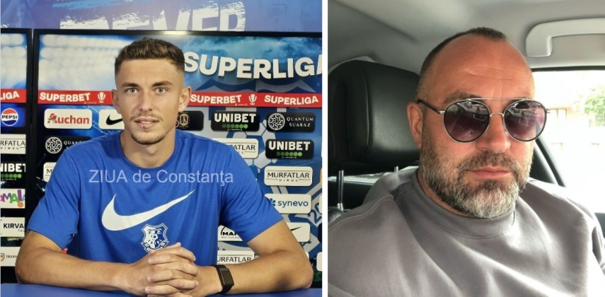 Iustin Doicaru și tatăl său, fostul fotbalist Radu Doicaru. Sursa foto: 1 - ZIUA de Constanța, 2 - Radu Doicaru