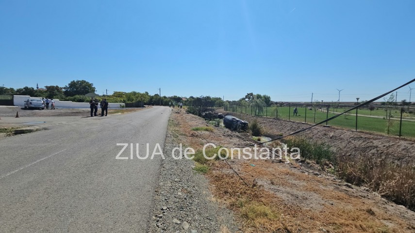 stiri constanta azi accident grav la pecineaga o masina s a rasturnat si a luat foc 950163