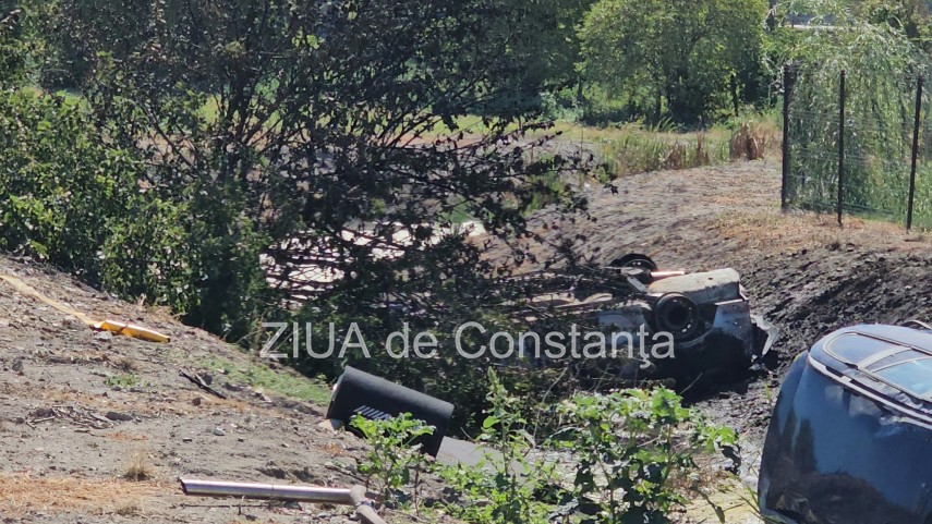 stiri constanta azi accident grav la pecineaga o masina s a rasturnat si a luat foc 950163