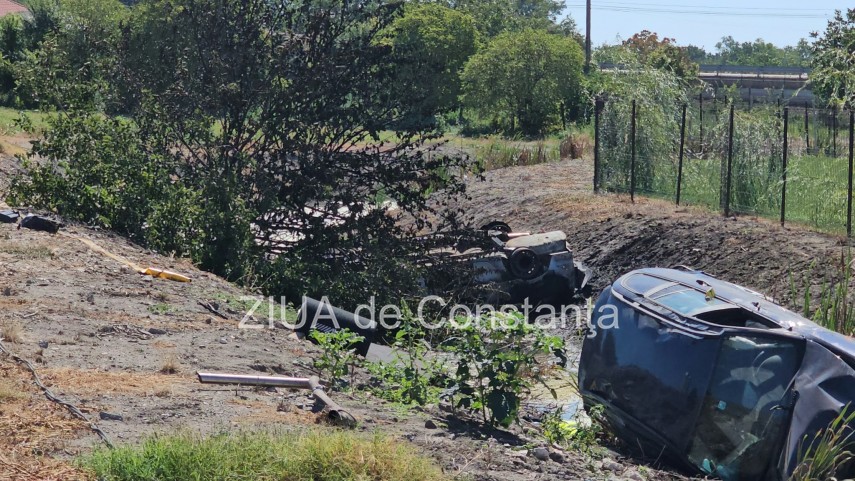 stiri constanta azi accident grav la pecineaga o masina s a rasturnat si a luat foc 950163