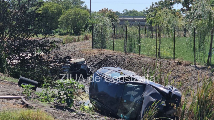 stiri constanta azi accident grav la pecineaga o masina s a rasturnat si a luat foc 950163