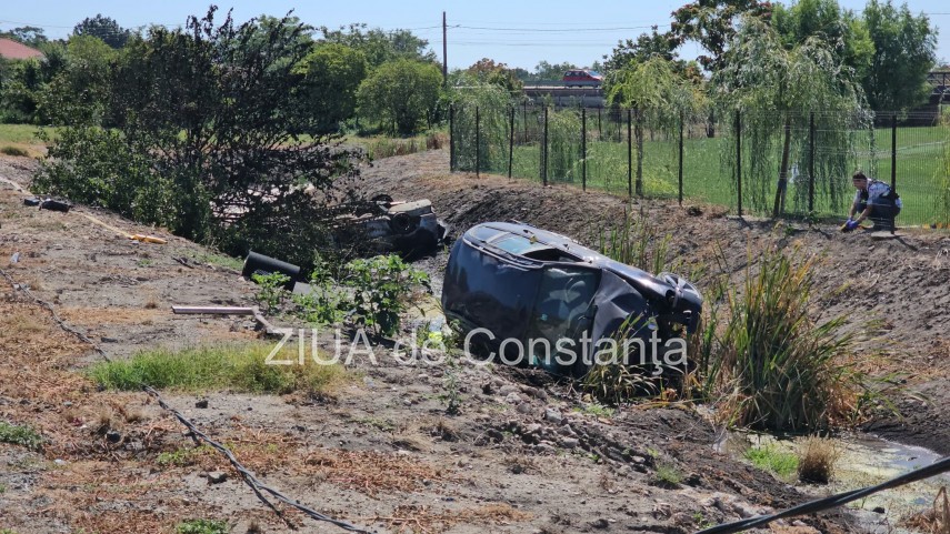 stiri constanta azi accident grav la pecineaga o masina s a rasturnat si a luat foc 950163