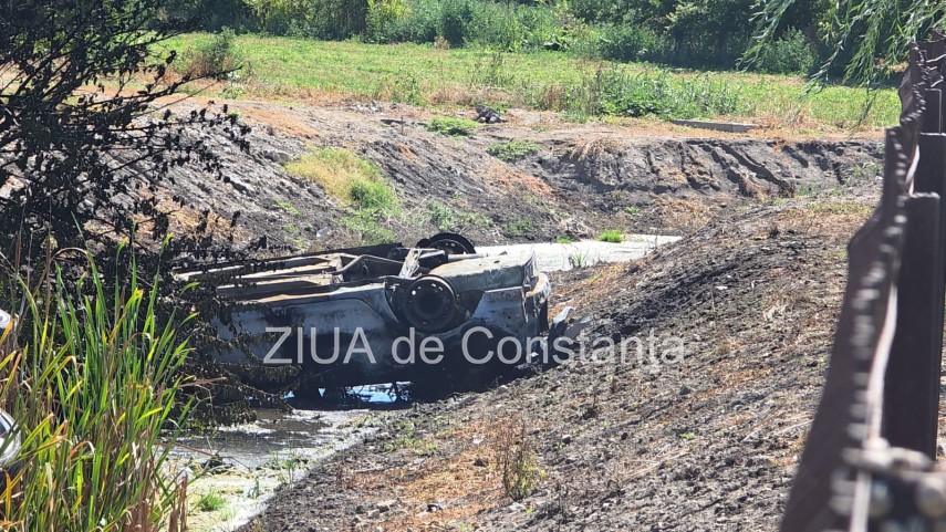 stiri constanta azi accident grav la pecineaga o masina s a rasturnat si a luat foc 950163
