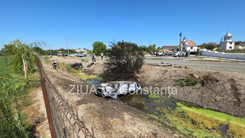 stiri constanta azi accident grav la pecineaga o masina s a rasturnat si a luat foc 950163