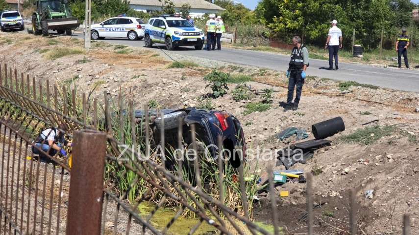 stiri constanta azi accident grav la pecineaga o masina s a rasturnat si a luat foc 950163