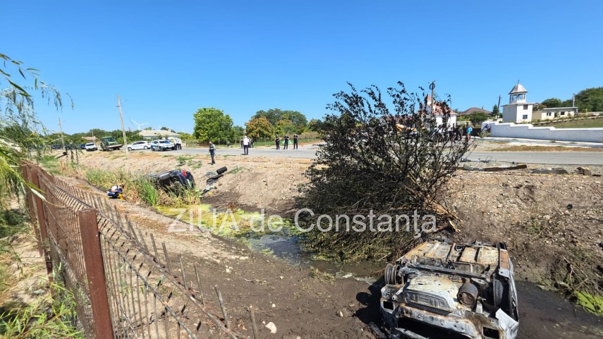 stiri constanta azi accident grav la pecineaga o masina s a rasturnat si a luat foc 950163