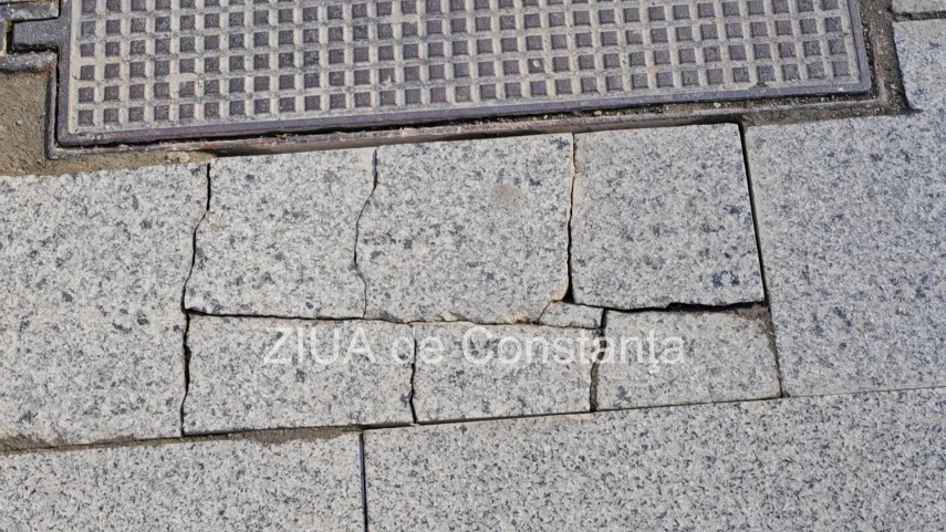 foto pavaj denivelat si mobilier urban degradat pe strada stefan cel mare din constanta pietonii nevoiti foto pavaj denivelat si mobilier urban degradat pe strada stefan cel mare din constanta pietonii nevoiti