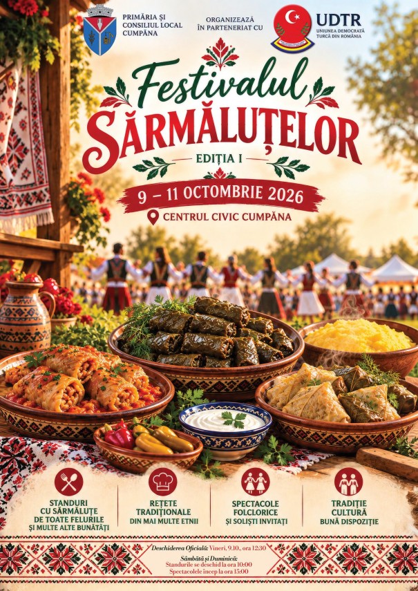 Prima editie a Festivalului Sarmalutelor la Cumpana: Trei zile de bucatarie traditionala, spectacole si obiceiuri dobrogene 