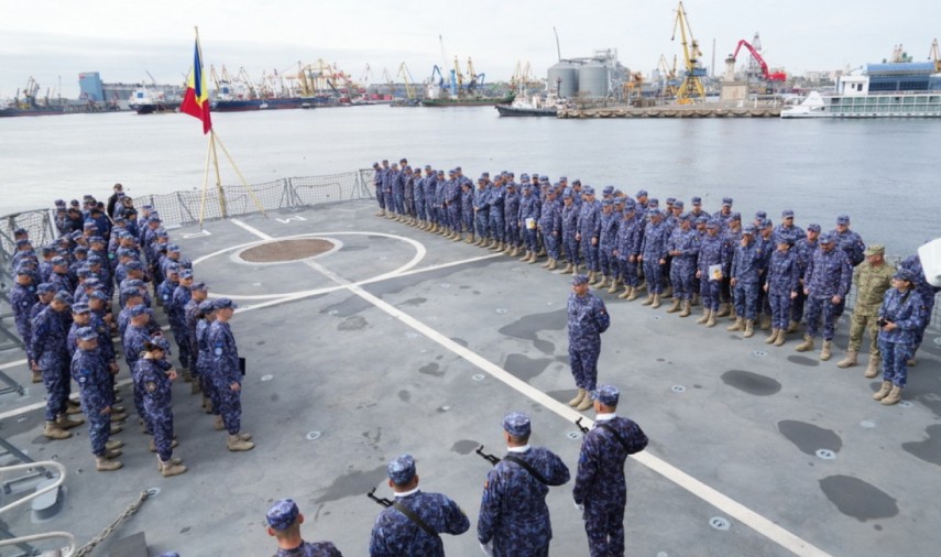 Fregata „Regina Maria” la finalul misiunii din Marea Mediterană, Sursa foto: Forțele Navale Române